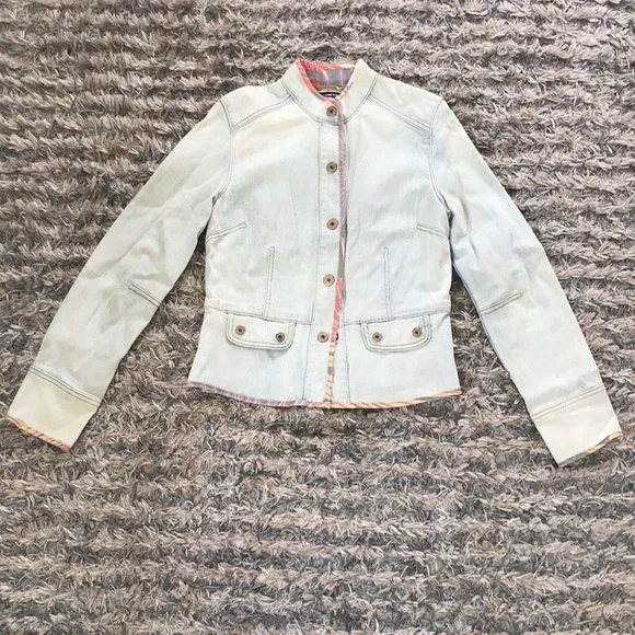 Gap Cotton Rushed Light Blue Jean Jacket Size XS - Picture 1 of 8